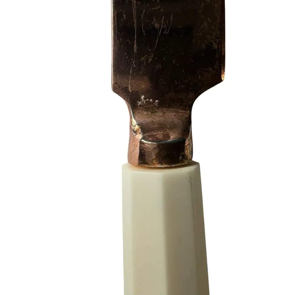Vintage Brass & Marble Cheese Knives Set High Qual Knife Spreader Slicer